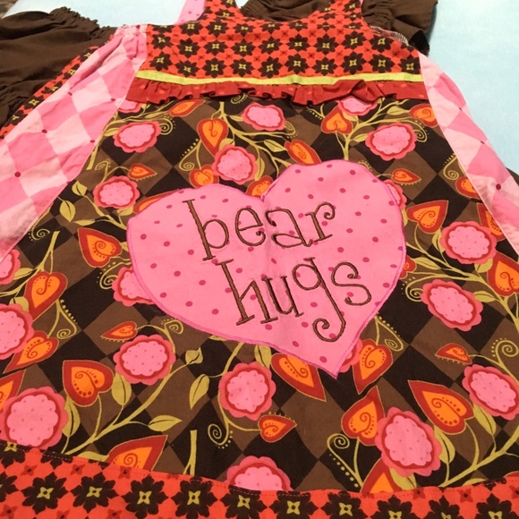 Girls dress size 5 by mya bella designs bear love - Picture 3 of 4